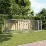 Suņu Būris Ar Durvīm, Pelēks, 4X2X1,5 M, Cinkots Tērauds Vidaxl