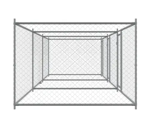 Narvas Šunims Su Durimis, Pilkas, 6X2X1,5M, Plienas