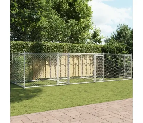 Narvas Šunims Su Durimis, Pilkas, 6X2X1,5M, Plienas