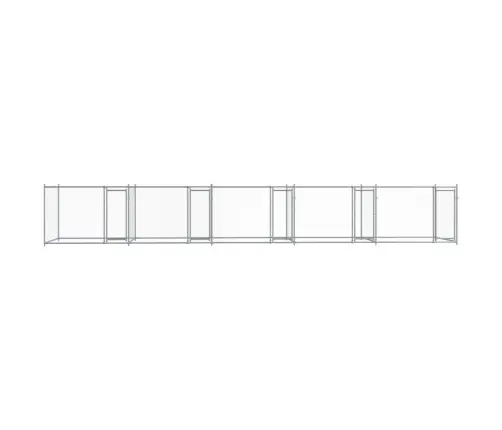 Suņu Būris Ar Durvīm, Pelēks, 10X2X1,5 M, Cinkots Tērauds Vidaxl