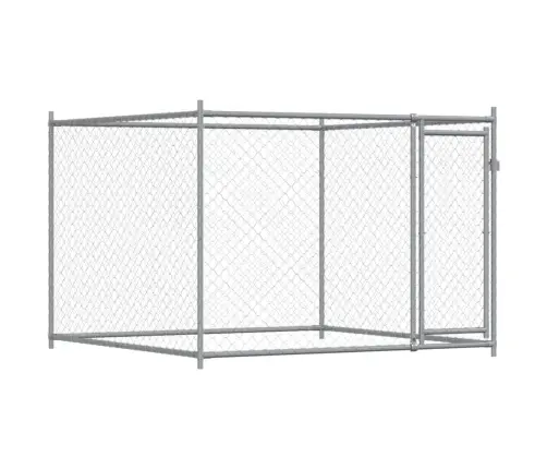 Suņu Būris Ar Durvīm, Pelēks, 10X2X1,5 M, Cinkots Tērauds Vidaxl