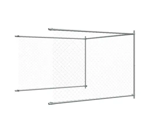 Suņu Būris Ar Durvīm, Pelēks, 8X2X1,5 M, Cinkots Tērauds Vidaxl