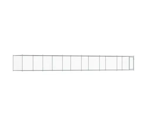 Suņu Būris Ar Durvīm, Pelēks, 12X2X1,5 M, Cinkots Tērauds Vidaxl