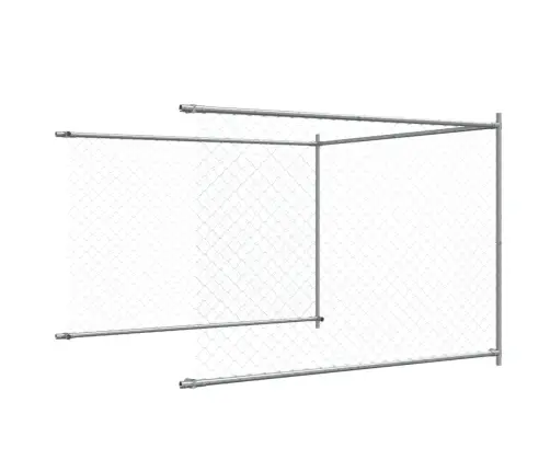 Suņu Būris Ar Durvīm, Pelēks, 12X2X1,5 M, Cinkots Tērauds Vidaxl