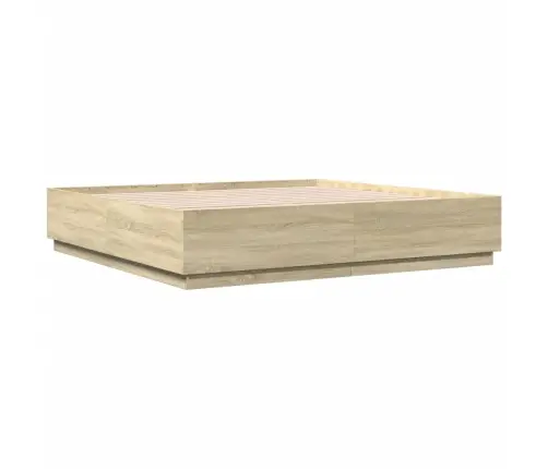 Lovos Rėmas Su Led, Ąžuolo, 200X200cm Apdirbta Mediena