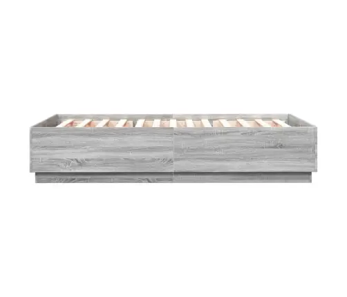 Voodiraam Led-Tuledega, Hall Sonoma Tamm, 160X200 cm Tehispuit