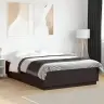 Gultas Rāmis Ar Led, Melns, 150X200 Cm, Inženierijas Koks Vidaxl