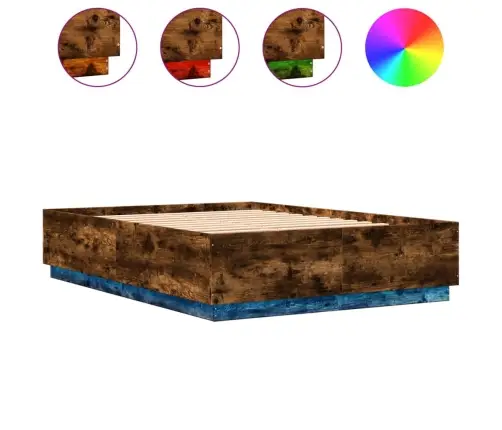 Lovos Rėmas Su Led, Dūminio Ąžuolo, 120X200cm Apdirbta Mediena