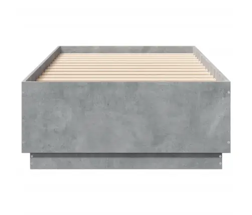 Gultas Rāmis Ar Led, Betona Pelēks,100X200Cm, Inženierijas Koks Vidaxl