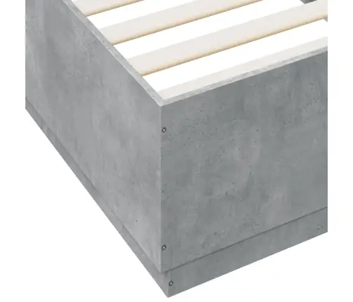 Gultas Rāmis Ar Led, Betona Pelēks,100X200Cm, Inženierijas Koks Vidaxl