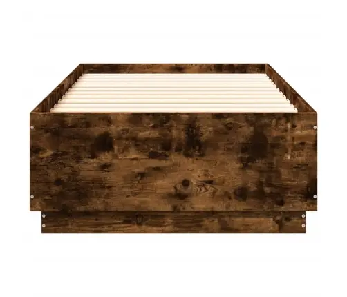 Voodiraam Led-Tuledega, Suitsutatud Tamm, 100X200 cm Tehispuit