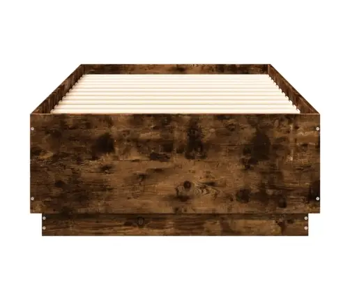 Gultas Rāmis Ar Led, Ozolkoka, 90X200 Cm, Inženierijas Koks Vidaxl