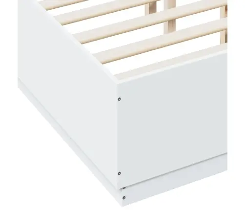 Gultas Rāmis Ar Led, Balts, 135X190 Cm, Inženierijas Koks Vidaxl