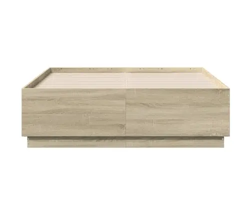 Gultas Rāmis Ar Led, Ozola, 120X190 Cm, Inženierijas Koks Vidaxl