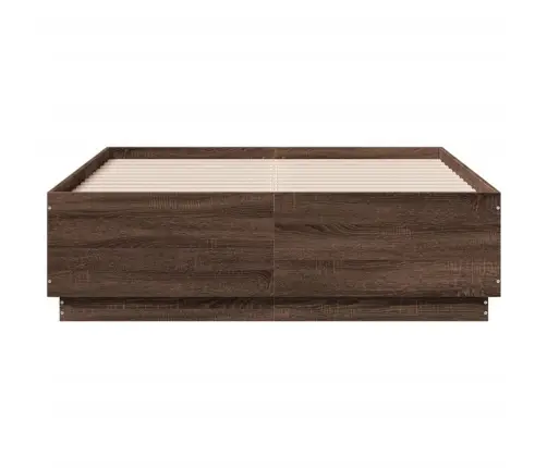Lovos Rėmas Su Led, Rudas Ąžuolo, 120X190cm Apdirbta Mediena