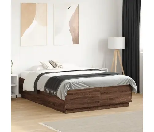 Lovos Rėmas Su Led, Rudas Ąžuolo, 120X190cm Apdirbta Mediena