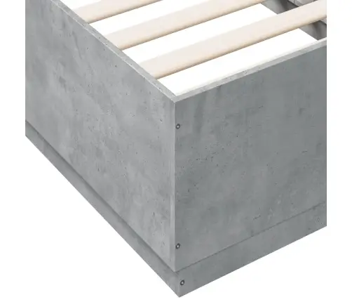 Gultas Rāmis Ar Led, Betona Pelēks, 90X190Cm, Inženierijas Koks Vidaxl
