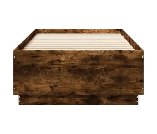 Gultas Rāmis Ar Led, Ozola, 90X190 Cm, Inženierijas Koks Vidaxl