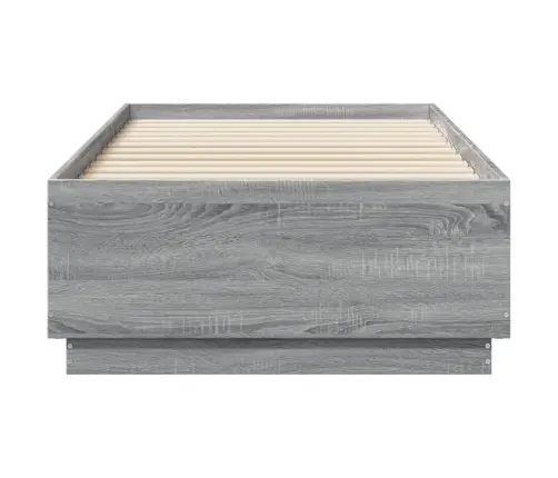 Voodiraam Led-Tuledega, Hall Sonoma Tamm, 90X190 cm Tehispuit