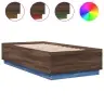 Lovos Rėmas Su Led, Rudas Ąžuolo, 90X190cm Apdirbta Mediena