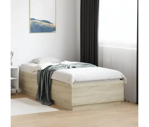 Gultas Rāmis Ar Led, Ozola, 75X190 Cm, Inženierijas Koks Vidaxl