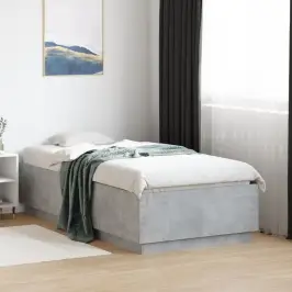 Lovos Rėmas Su Led, Betono Pilkas, 75X190cm Apdirbta Mediena