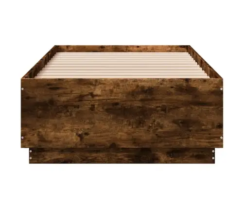 Gultas Rāmis Ar Led Ozolkoka Krāsā 75X190 Cm Inženierijas Koks Vidaxl