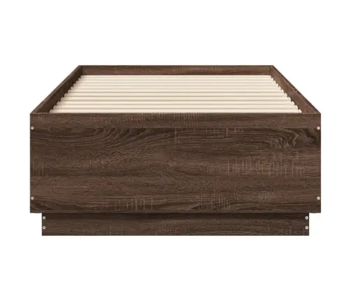 Voodiraam Led-Tuledega, Pruun Tamm,75X190 cm Tehispuit