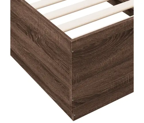 Voodiraam Led-Tuledega, Pruun Tamm,75X190 cm Tehispuit