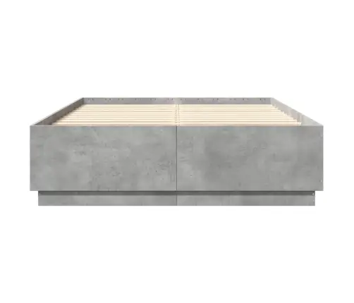 Gultas Rāmis, Betona Pelēks, 140X200 Cm, Inženierijas Koks Vidaxl
