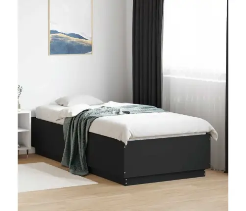 Voodiraam, Must, 100 X 200 cm Tehispuit