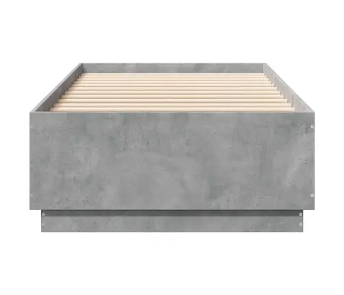 Gultas Rāmis, Betona Pelēks, 100X200 Cm, Inženierijas Koks Vidaxl