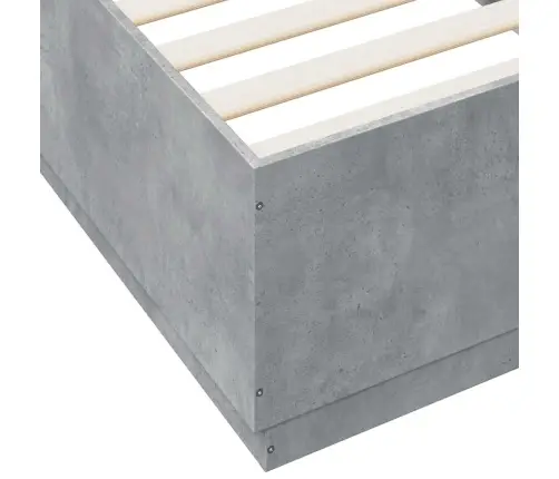 Gultas Rāmis, Betona Pelēks, 100X200 Cm, Inženierijas Koks Vidaxl