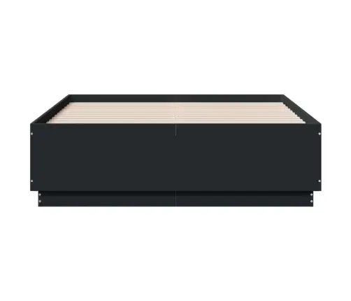 Voodiraam, Must, 140 X 190 cm Tehispuit