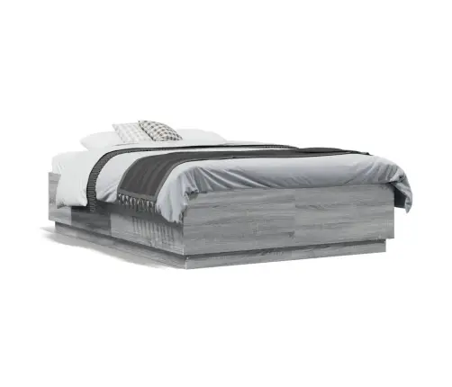 Gultas Rāmis, Pelēka Ozolkoka, 140X190 Cm, Inženierijas Koks Vidaxl