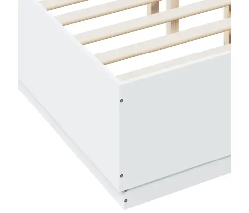 Gultas Rāmis, Balts, 135X190 Cm, Inženierijas Koks Vidaxl