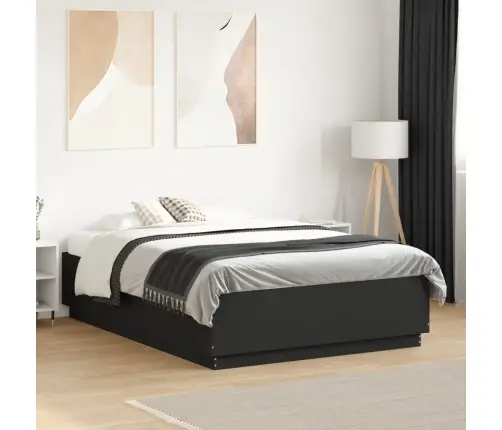 Gultas Rāmis, Melns, 135X190 Cm, Inženierijas Koks Vidaxl