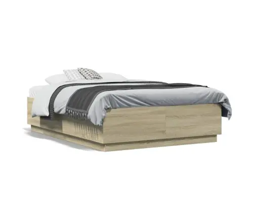 Voodiraam, Sonoma Tamm, 135X190 cm Tehispuit