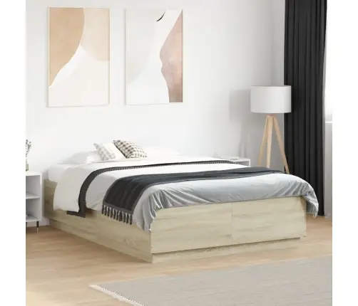 Gultas Rāmis, Ozolkoka Krāsā, 120X190 Cm, Inženierijas Koks Vidaxl