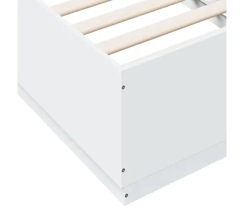 Voodiraam, Valge, 90X190 cm Tehispuit