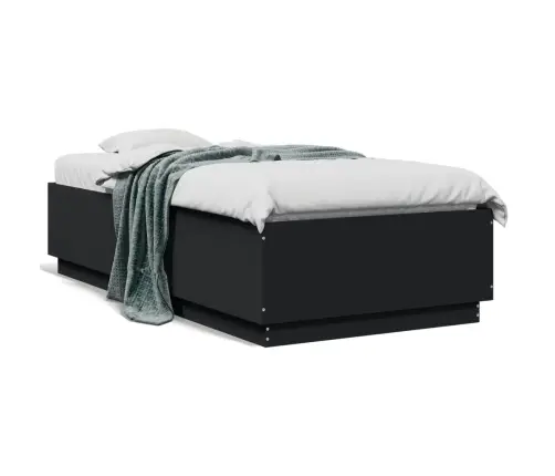 Gultas Rāmis, Melns, 75X190 Cm, Inženierijas Koks Vidaxl