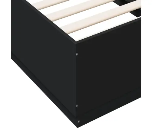 Gultas Rāmis, Melns, 75X190 Cm, Inženierijas Koks Vidaxl