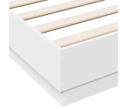 Gultas Rāmis Ar Led, Balts, 160X200 Cm Vidaxl