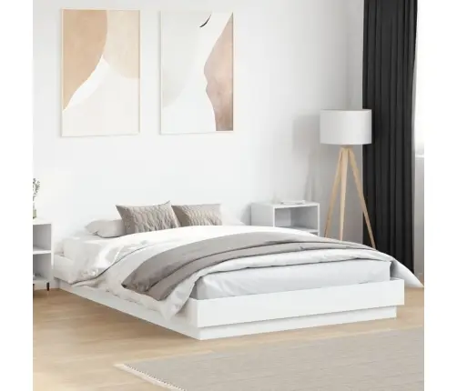 Gultas Rāmis Ar Led, Balts, 160X200 Cm Vidaxl