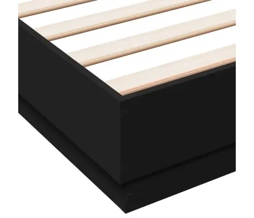 Gultas Rāmis Ar Led, Melns, 150X200 Cm Vidaxl