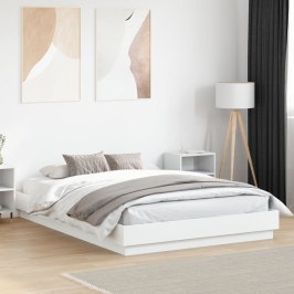 Gultas Rāmis Ar Led, Balts, 120X200 Cm Vidaxl