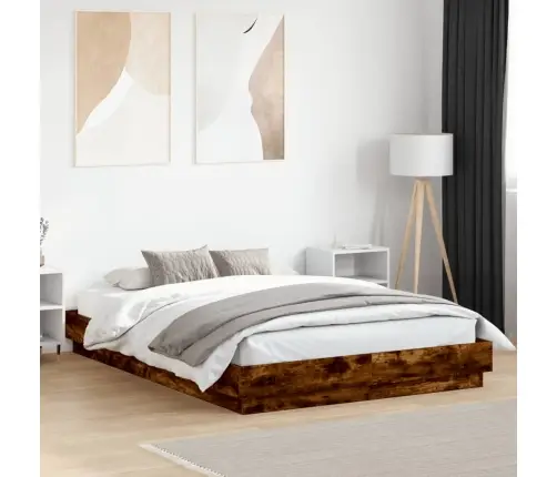 Gultas Rāmis Ar Led, Ozolkoka Krāsā, 120X200 Cm Vidaxl