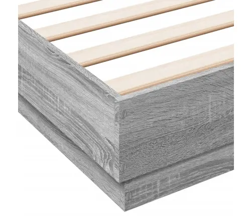 Voodiraam Led-Tuledega, Hall Sonoma Tamm, 120 X 200 Cm