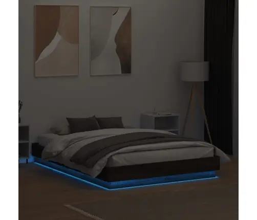 Lovos Rėmas Su Led Lemputėmis, Rudos Ąžuolo Spalvos, 120X190Cm
