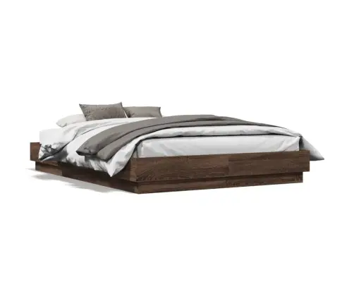 Lovos Rėmas Su Led Lemputėmis, Rudos Ąžuolo Spalvos, 120X190Cm